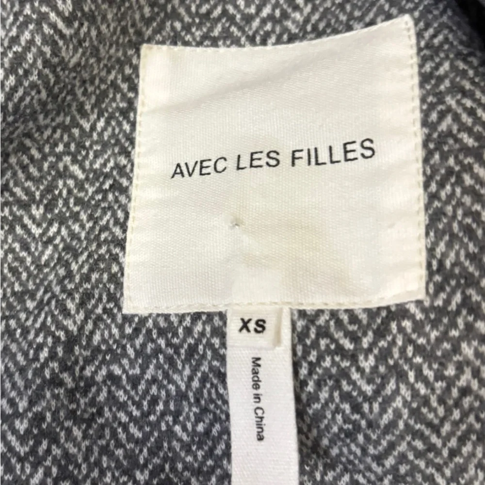 Avec Les Filles Gray/White Longline Knit Blazer Jacket XS EUC - Picture 9 of 10